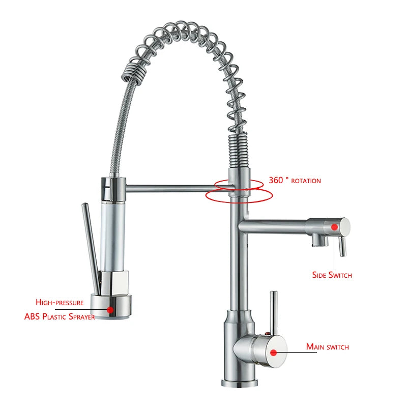 Torneira de Cozinha, Design Moderno, Agua Quente e Fria, Rotação 360