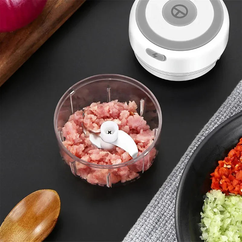 Mini Triturador Automático de Alimentos/Temperos carregamento via USB