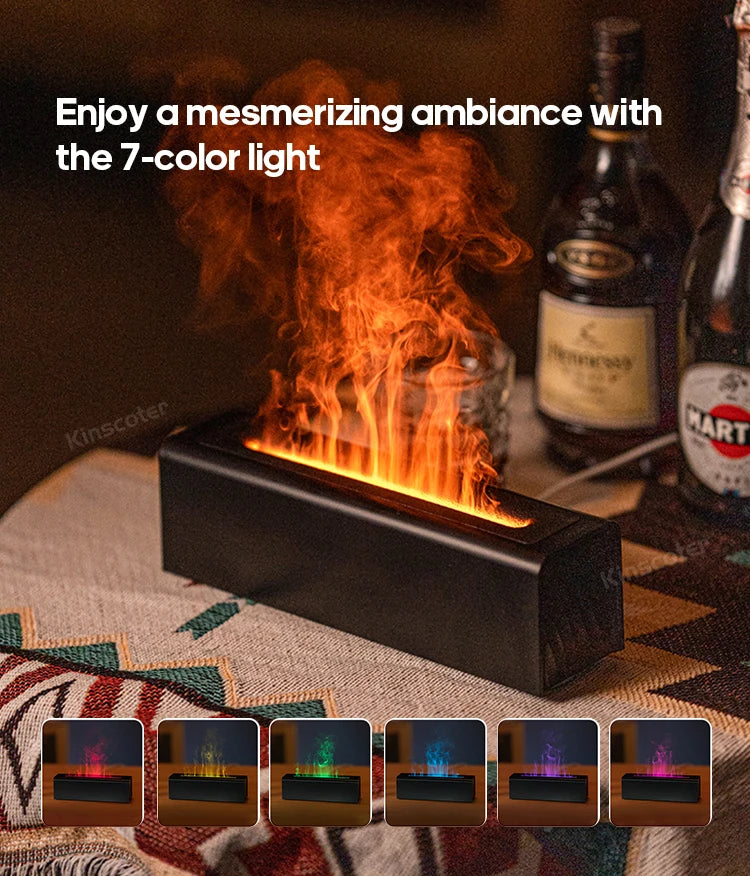 Difusor de Aromas com Fogo Realista RGB